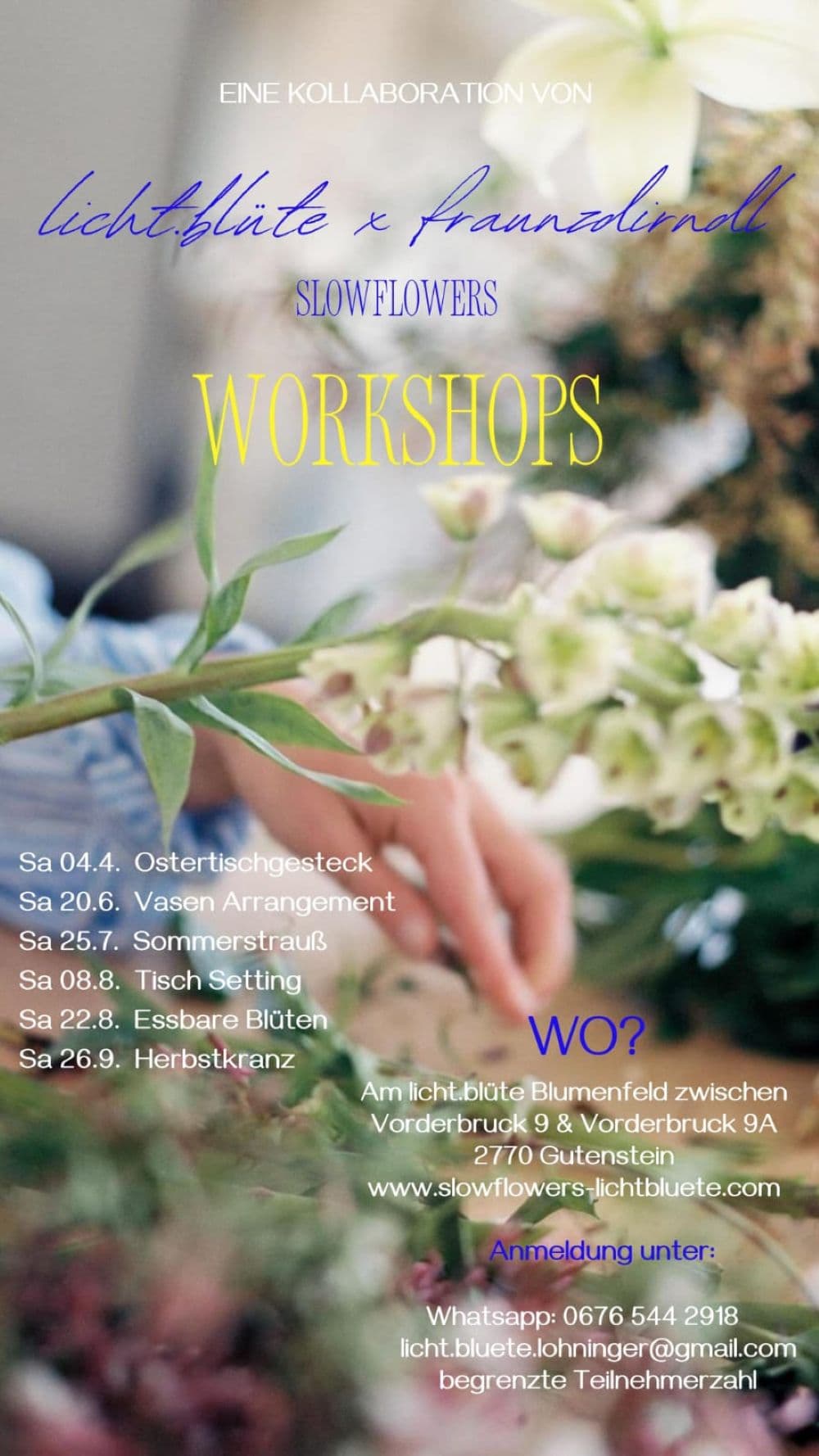 Workshop-Flyer für gemeinsame Serie mit Lichtblüte