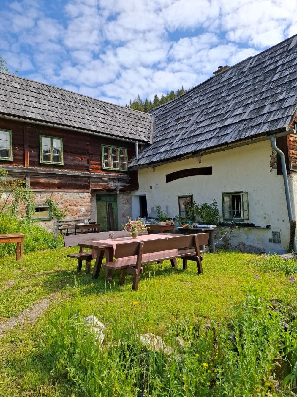 Kochworkshop am Berg - Vorbereitungen und Aufbau im Freien